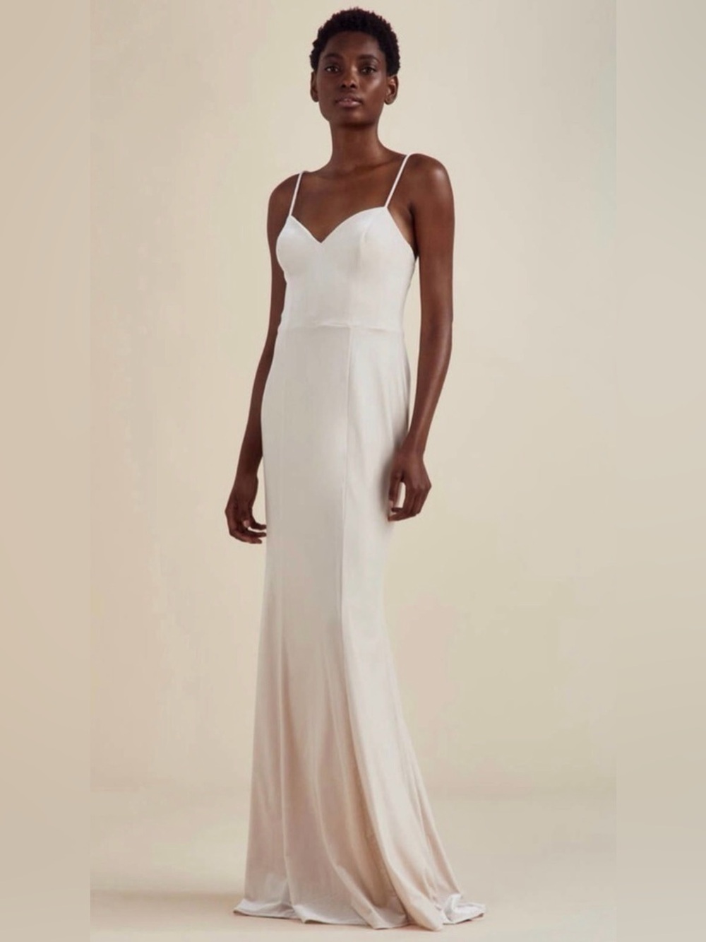 Nouvelle Amsale Sara Velvet Maxi Dress Champagne Size 0 Formal Bridesmaid Prom